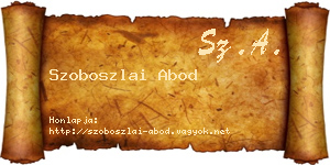 Szoboszlai Abod névjegykártya